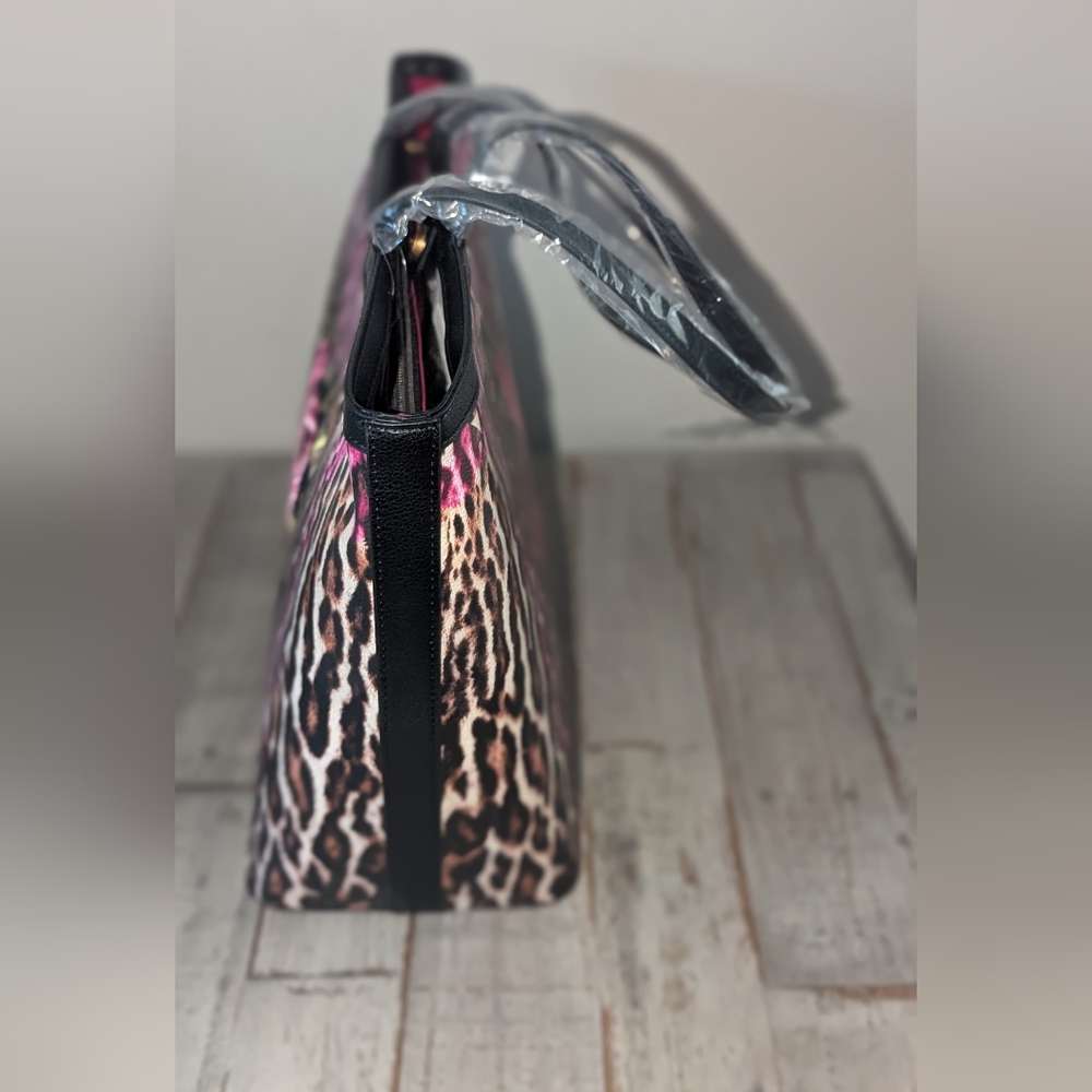Betsey Johnson Embroidered Patch Tote/Leopard Print - Picture 5 of 7